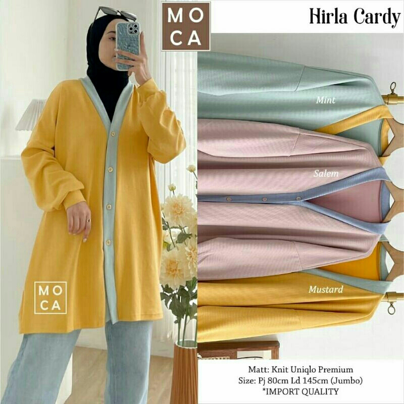 hirla cardy bahan knit uniqlo cardigan rajut premium size jumbo kardigan panjang cewek polos casual