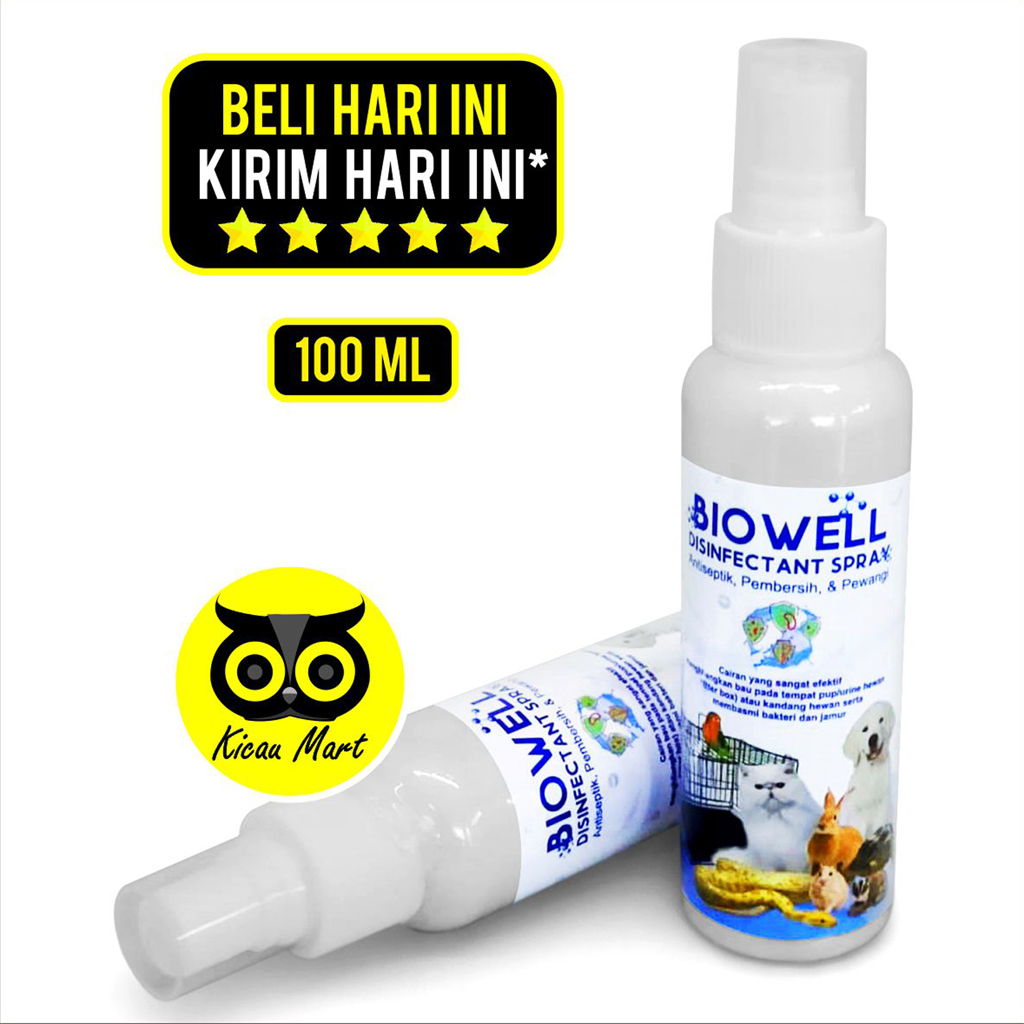 Disinfektan Cairan Antiseptik Kandang Biowell Merek Sempati Penghilang Bau Kotoran Kandang Kucing Anjing Burung Kelinci Hamster Sugar Glider Semprotan Pewangi Kandang Pembersih Kandang Hewan Peliharaan