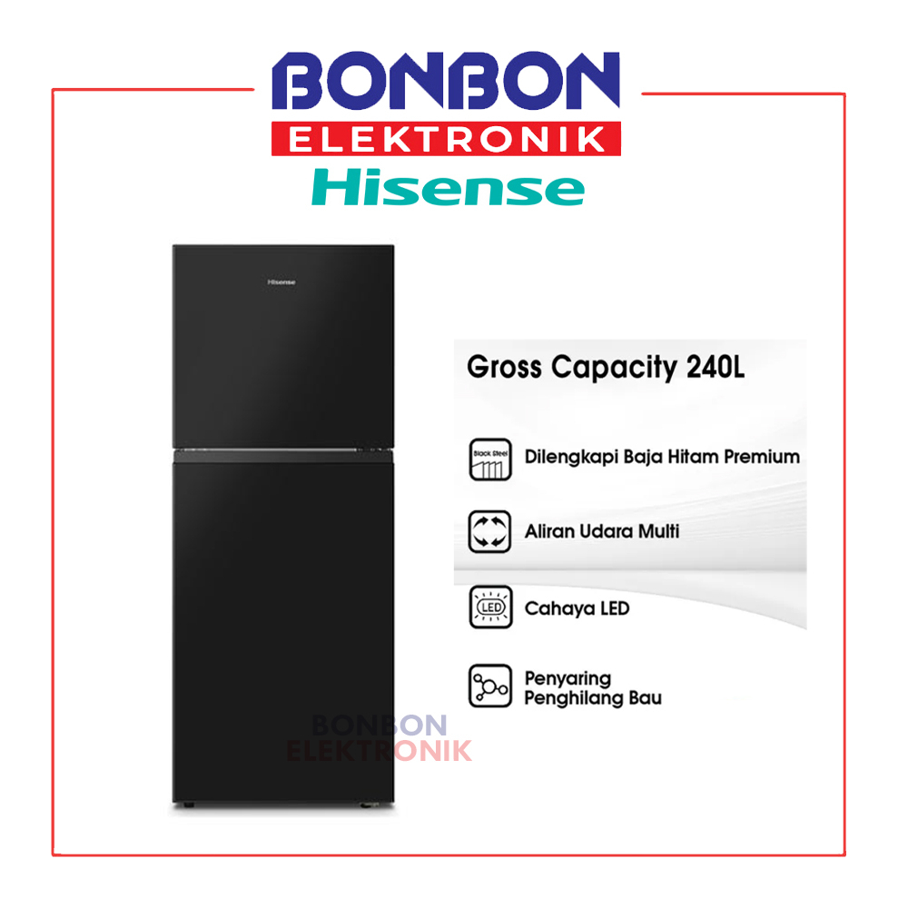 Hisense Kulkas 2 Pintu 240L RT266N4IBN No Frost 240 Liter RT266