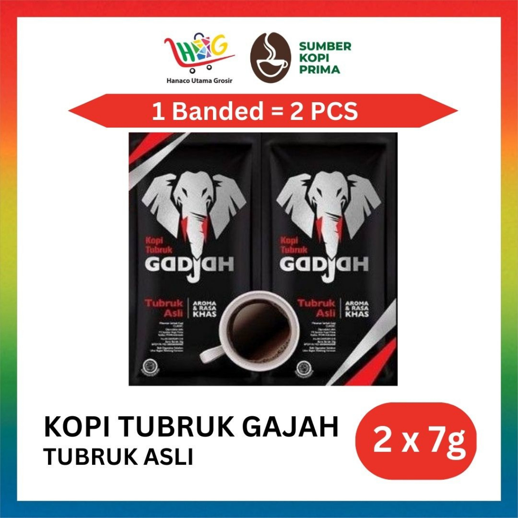 Kopi Tubruk Gadjah Asli Sachet 7g [ 1/2 PCS ]