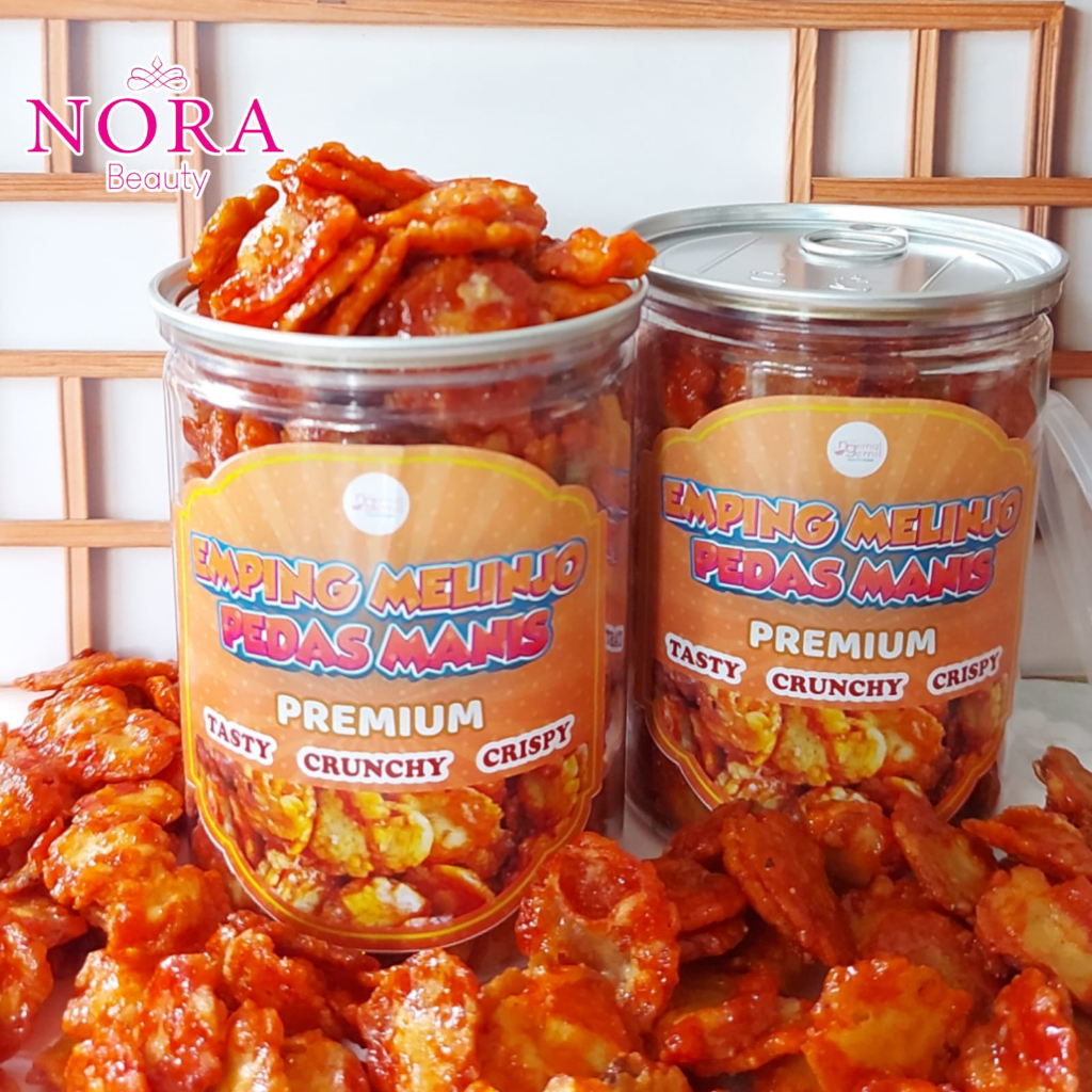 

Keripik Emping Melinjo Pedas Manis Kemasan CAN Premium //murah