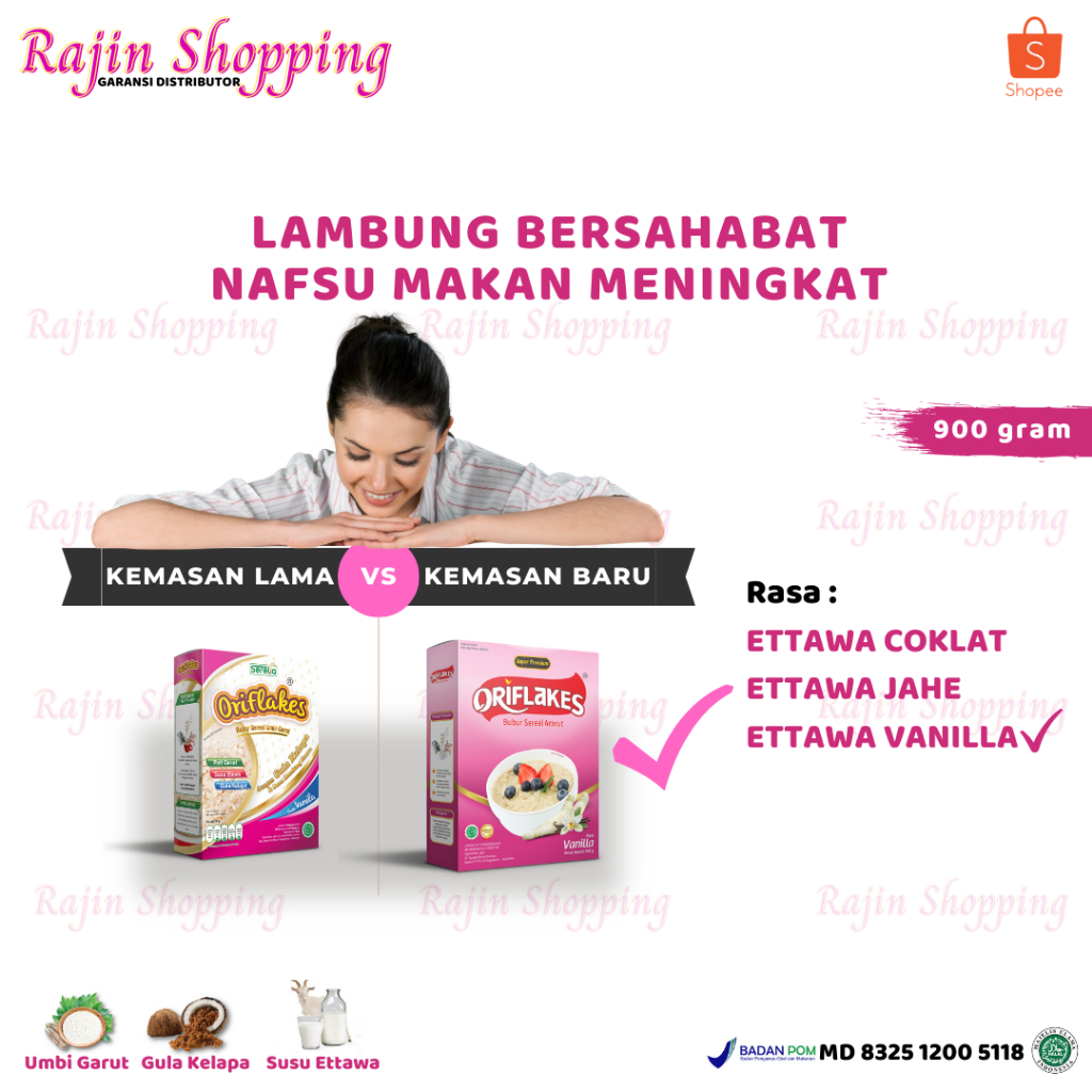 Oriflakes gastro 900 Gram Sereal Umbi Garut Asam Lambung susu oriflakes gaztro etawa