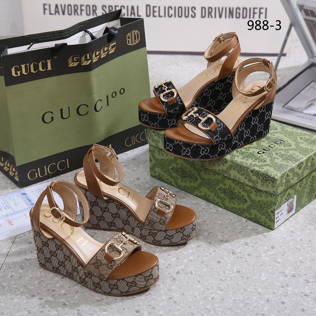 GC 988-3 GG Canvas Platform Wedges  Sandals