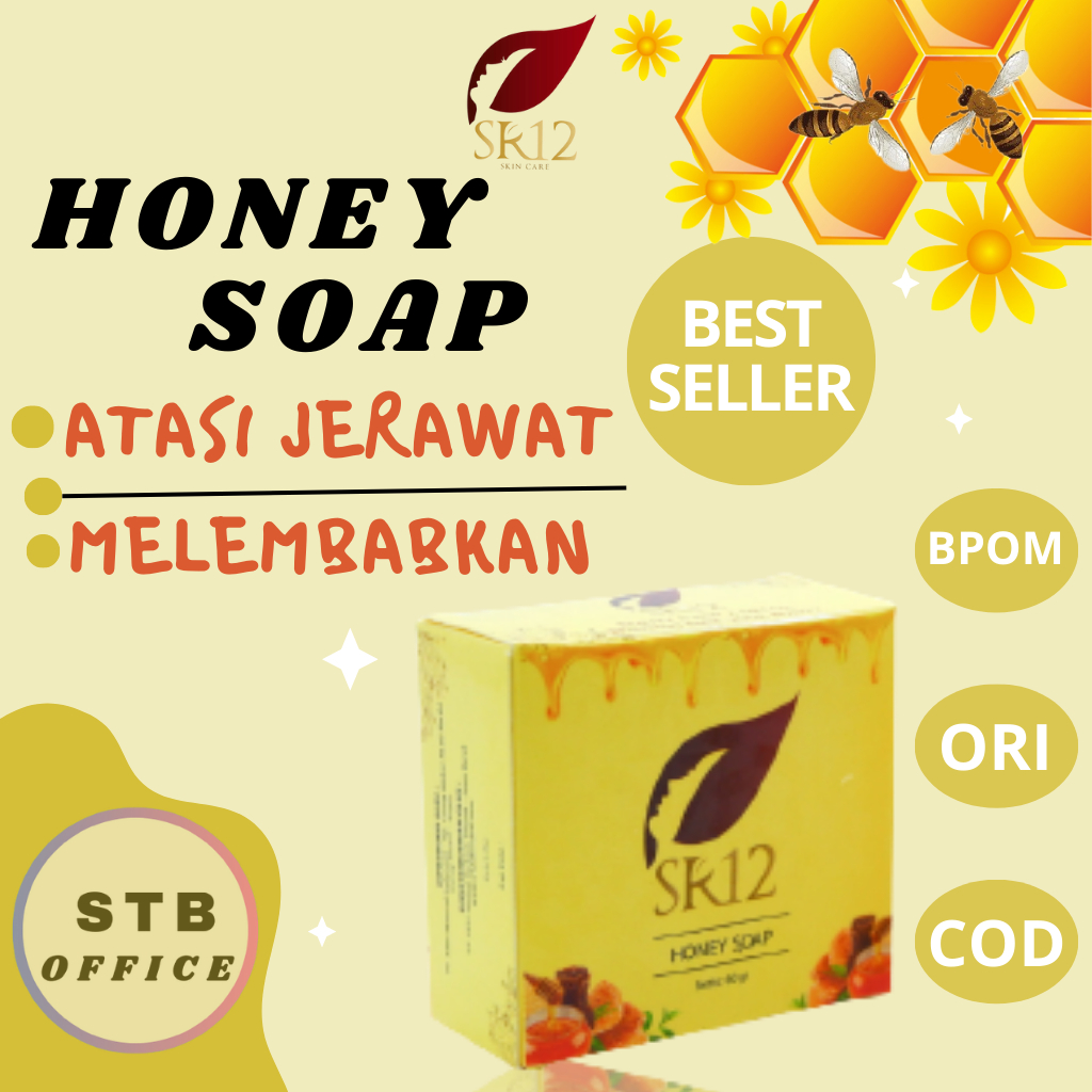 Sabun SR12 Honey Soap Penghilang Jerawat Pelembab Wajah Perawatan Kulit Kering ORIGINAL SR 12 Sabun Madu