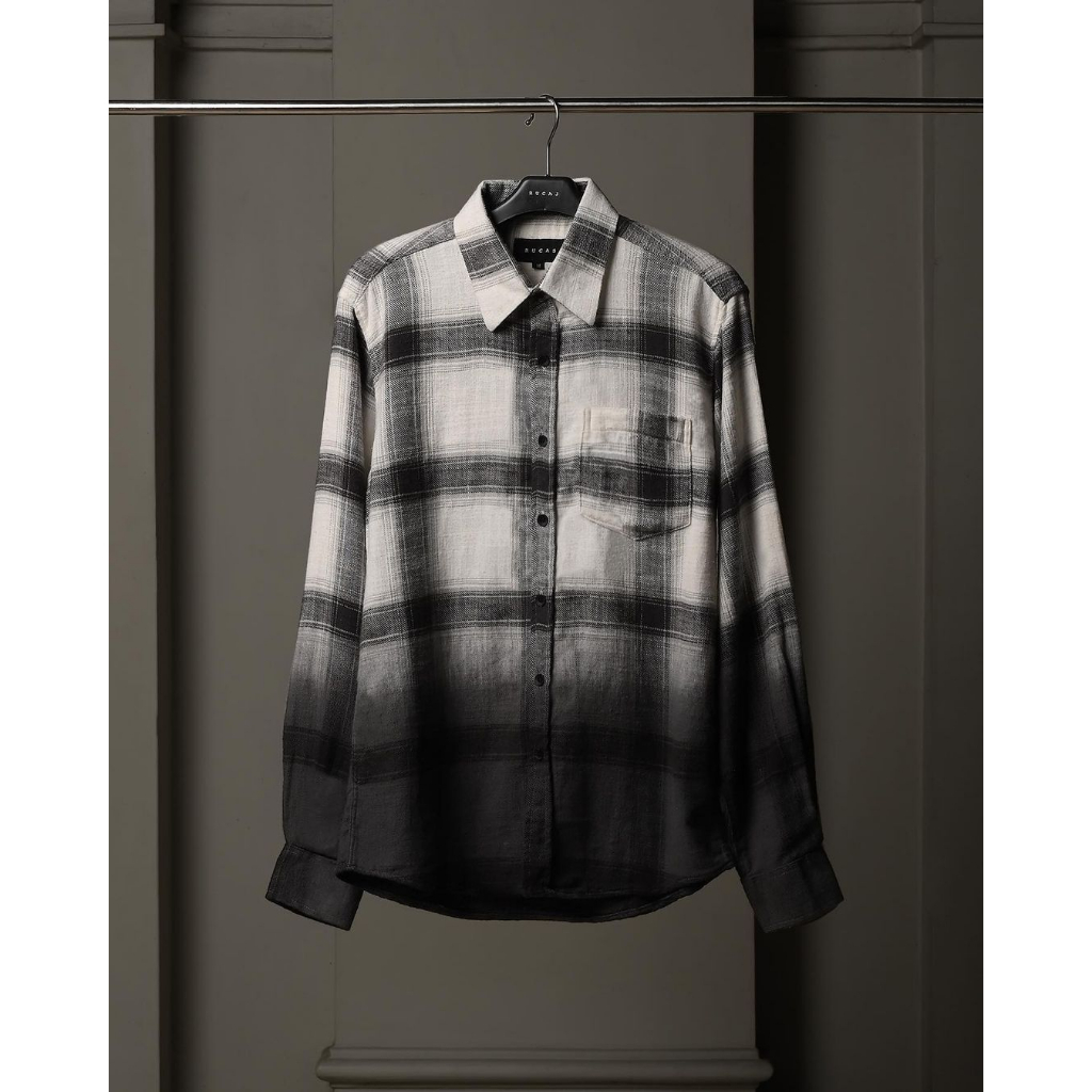 Rucas flannel/Rucas Grey Caviar Leather Jeans