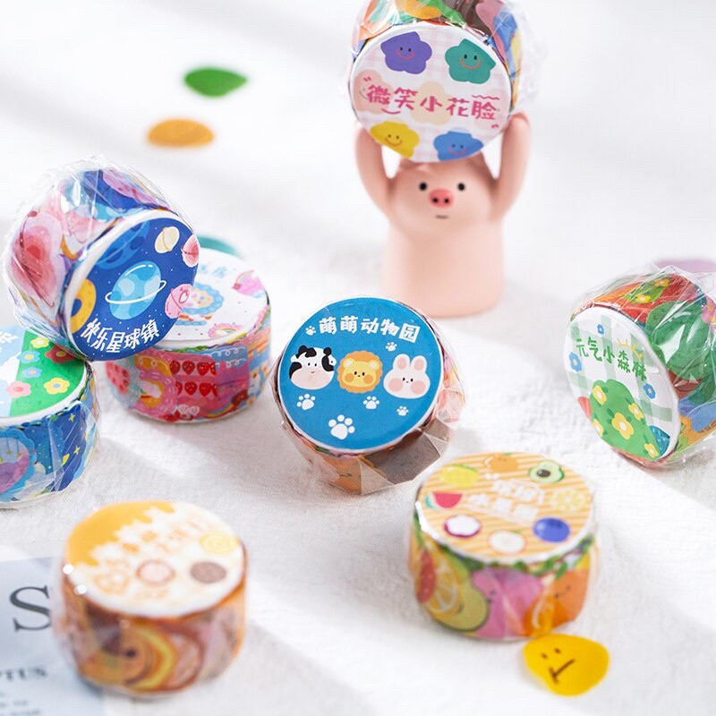 100 Lembar Sticker Washi Tape Decorative Sticker Kawaii Stiker Pack 07
