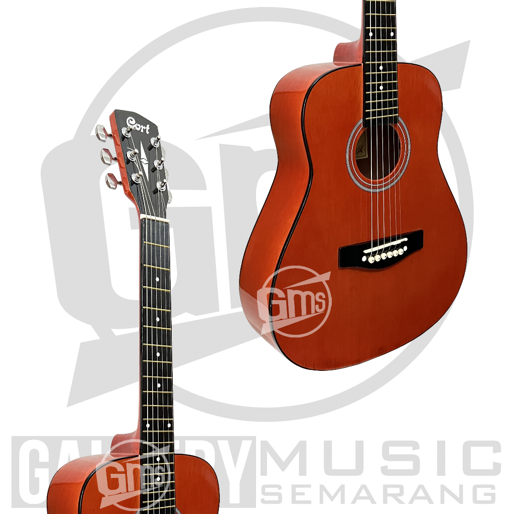 Gitar Akustik ¾  Cort Custom Tanam Besi Gitar 3/4 Cort Custom Termurah Paket Super Komplit