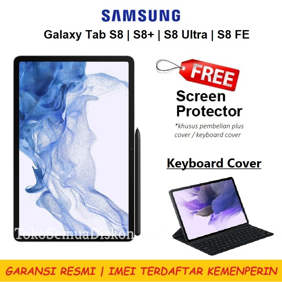 Samsung Galaxy Tab S7 FE S8 5G Ultra S-Pen Garansi Resmi SEIN S7 LTE S7+ Plus 6GB/128GB 8GB/256GB RAM 8 ROM 128 12/256 GB Tablet Android 13 Snapdragon Super-AMOLED 120Hz 11" 12.4" 14.6" inch Wifi+Cellular 4G Stylus Pen Original Book Keyboard Cover