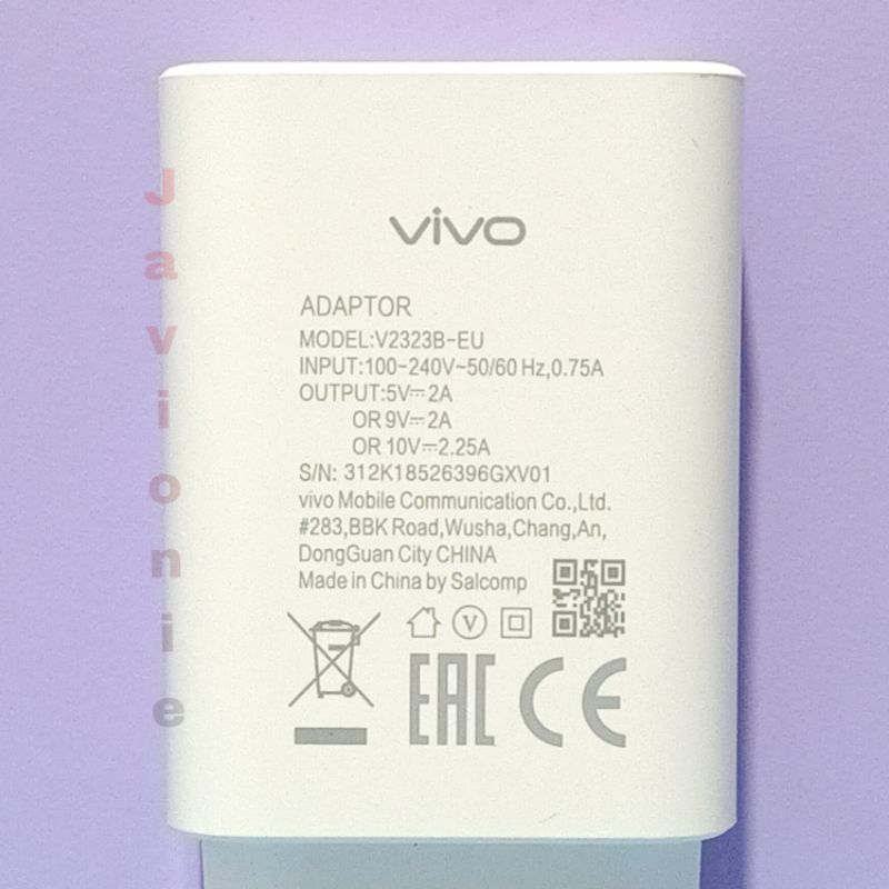 Charger Casan VIVO Micro USB Y01 Y02 Y02t Y11 Y12 Y12s Y15 Y15s Y17 Y19 Y20 Y20i Y20S G V9 V11 V11i V15 PRO 18W ORI Fast Charging