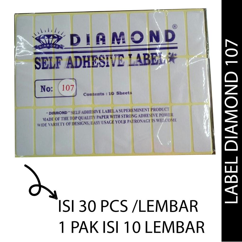 

HARGA 1 PAK LABEL STIKER DIAMOND 107 LABLE STICKER SETIKER LEBEL / STICKER NAMA 107