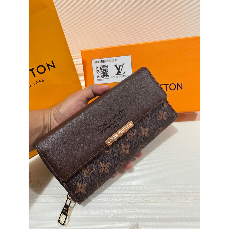 DOMPET WANITA TUTUP PLAT EMBOS MOTIF MONO DAN DAMIER FREE BOX+PAPERBAG