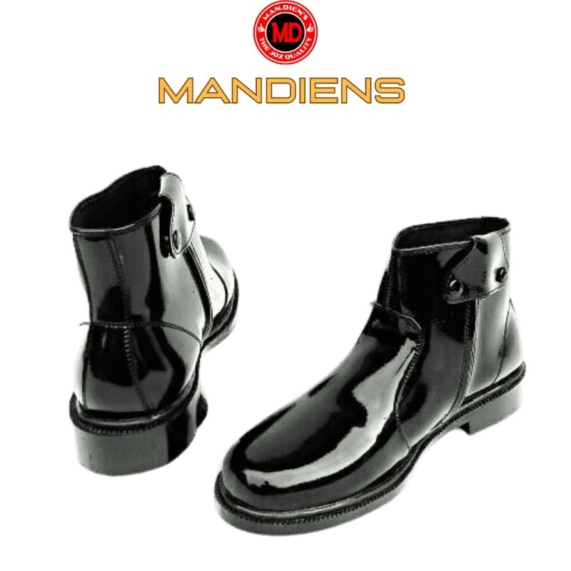 MANDIENS - Sepatu Pantofel PDH Pria Tanpa Tali Kulit Kilap Tanpa Semir T.Tali