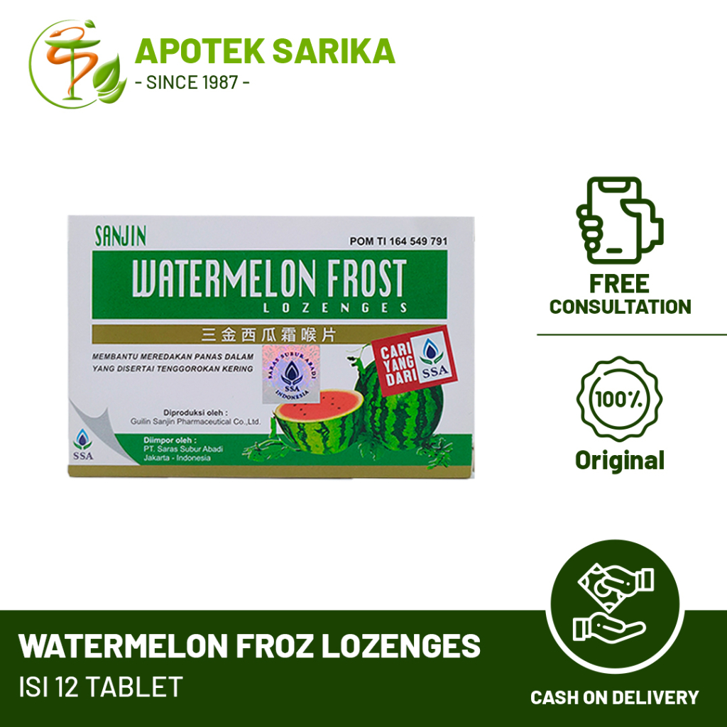 

Watermelon Frost Lozenges Isi 12 Tablet / Permen Membantu Meredakan Sakit Tenggorokan