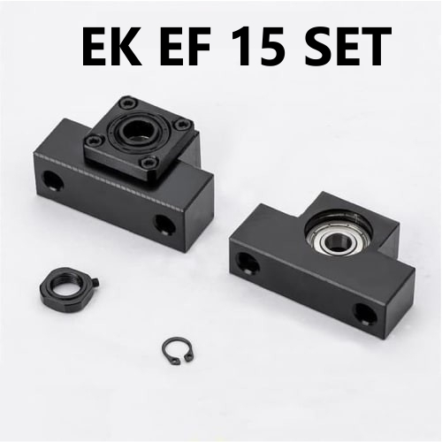 [HAEBOT] EK15 EF15 EK EF 15 End Support Ballscrew SFU2005 Ball Screw Pillow Bearing Block 15mm 2005 Holder Shaft Screw EKEF 15