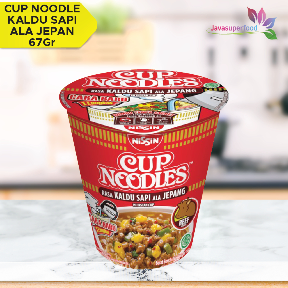 Mie Instant Nissin Cup Noodles Kaldu Ala Jepang 67 gr Rasa Sapi / Ayam - Kaldu Sapi