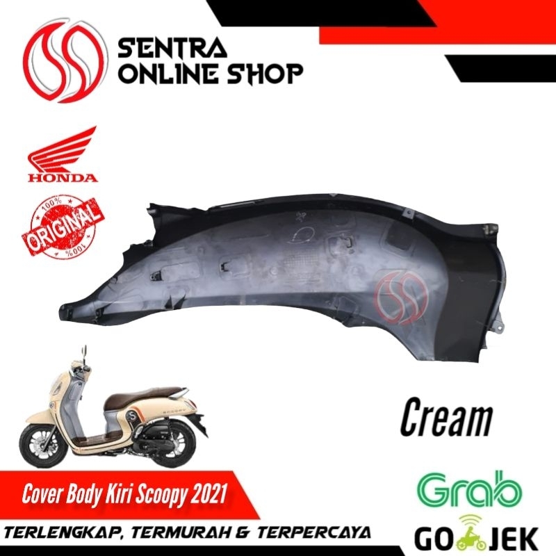 Cover body bodi kiri scoopy new prestige 2021 cream krem original