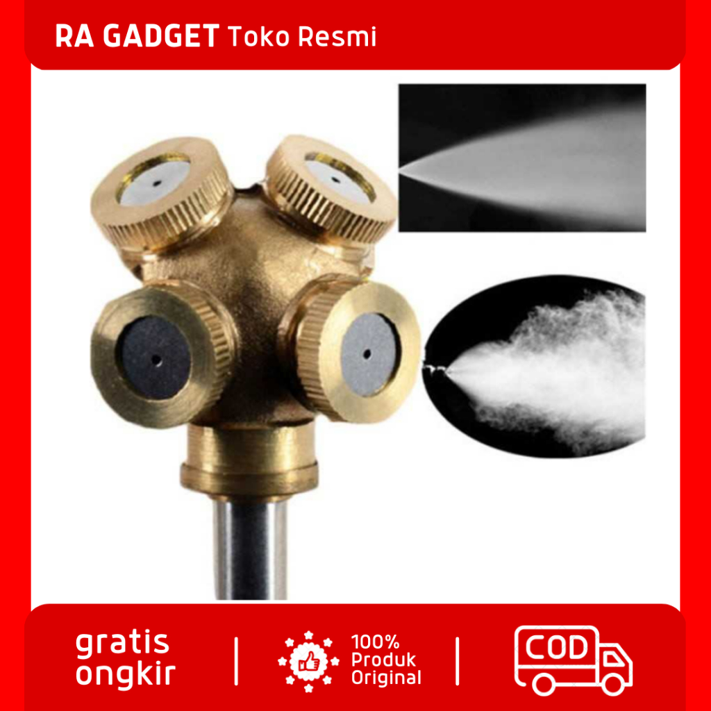 Sprinkler Spray Nozzle Air Irigasi Taman Brass 4 Holes / Alat Sprinkle Seprinkler Springkel Sprinkel