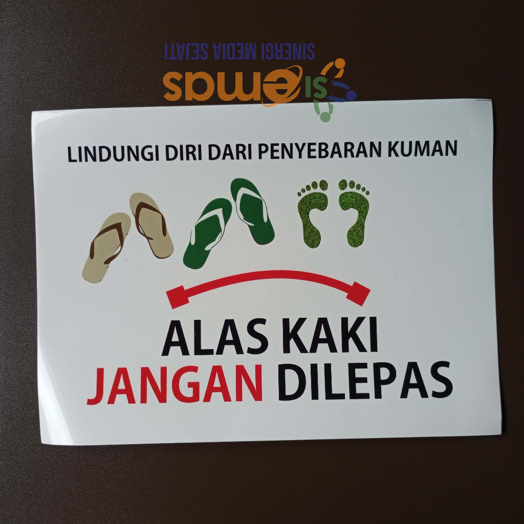 Stiker Alas Kaki Jangan Dilepas | Stiker Larangan Melepas Alas Kaki | Sticker Dilarang Melepas Alas