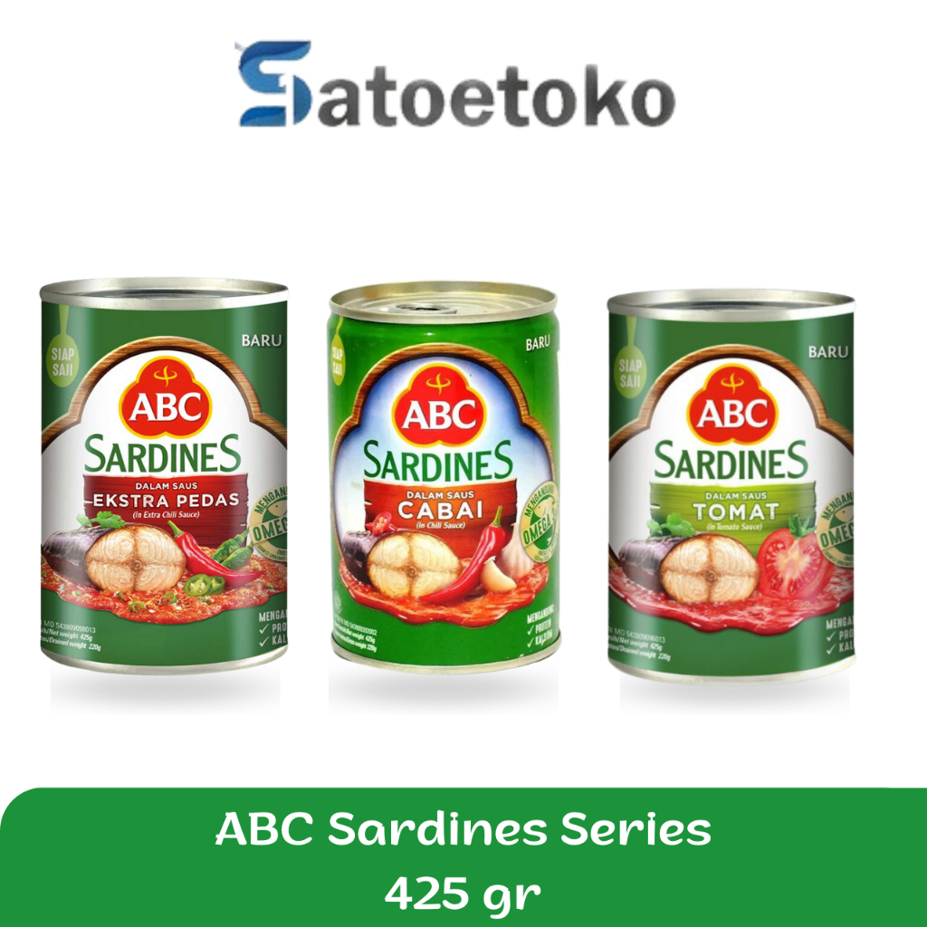 

ABC SARDINES 425 GR (TOMATO SAUCE, CHILI SAUCE, EXTRA SPICY SAUCE)