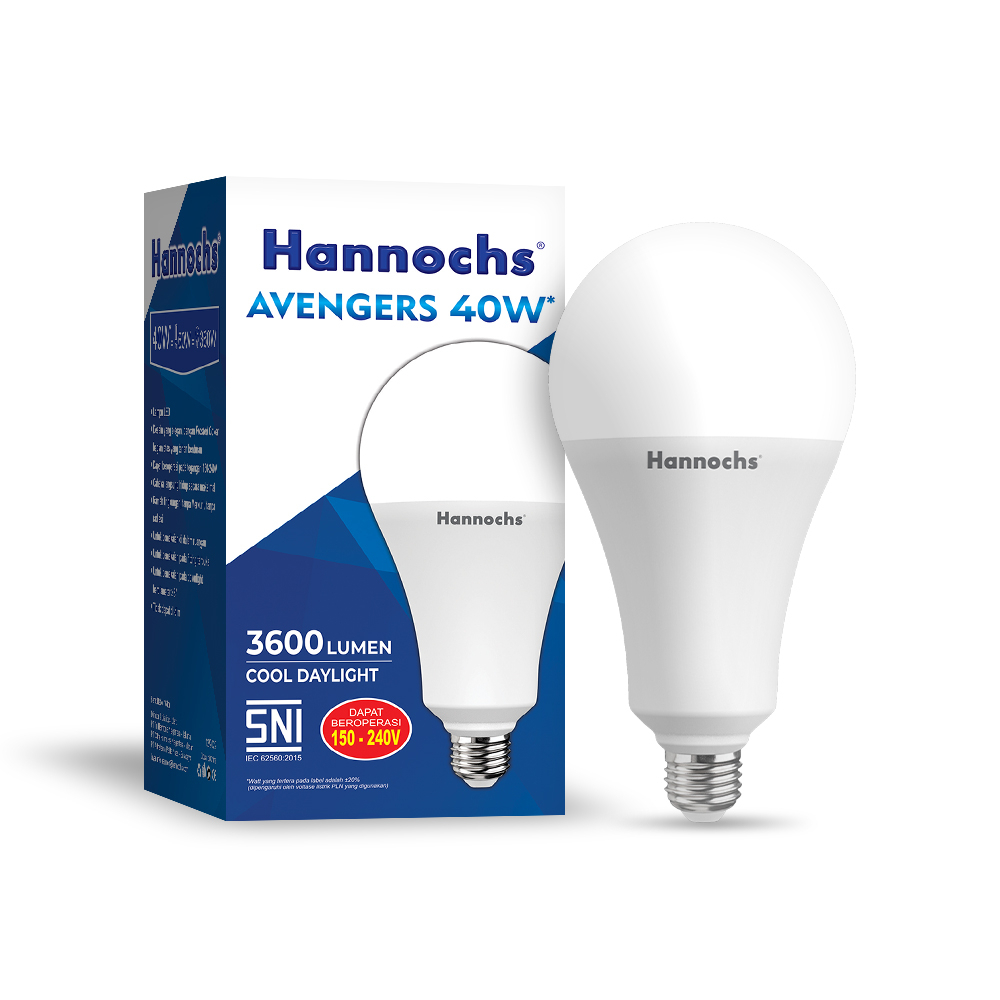 Bohlam LED Hannochs Avenger 40 Watt Terang Bergaransi Lampu LED Bulb Harga Distributor