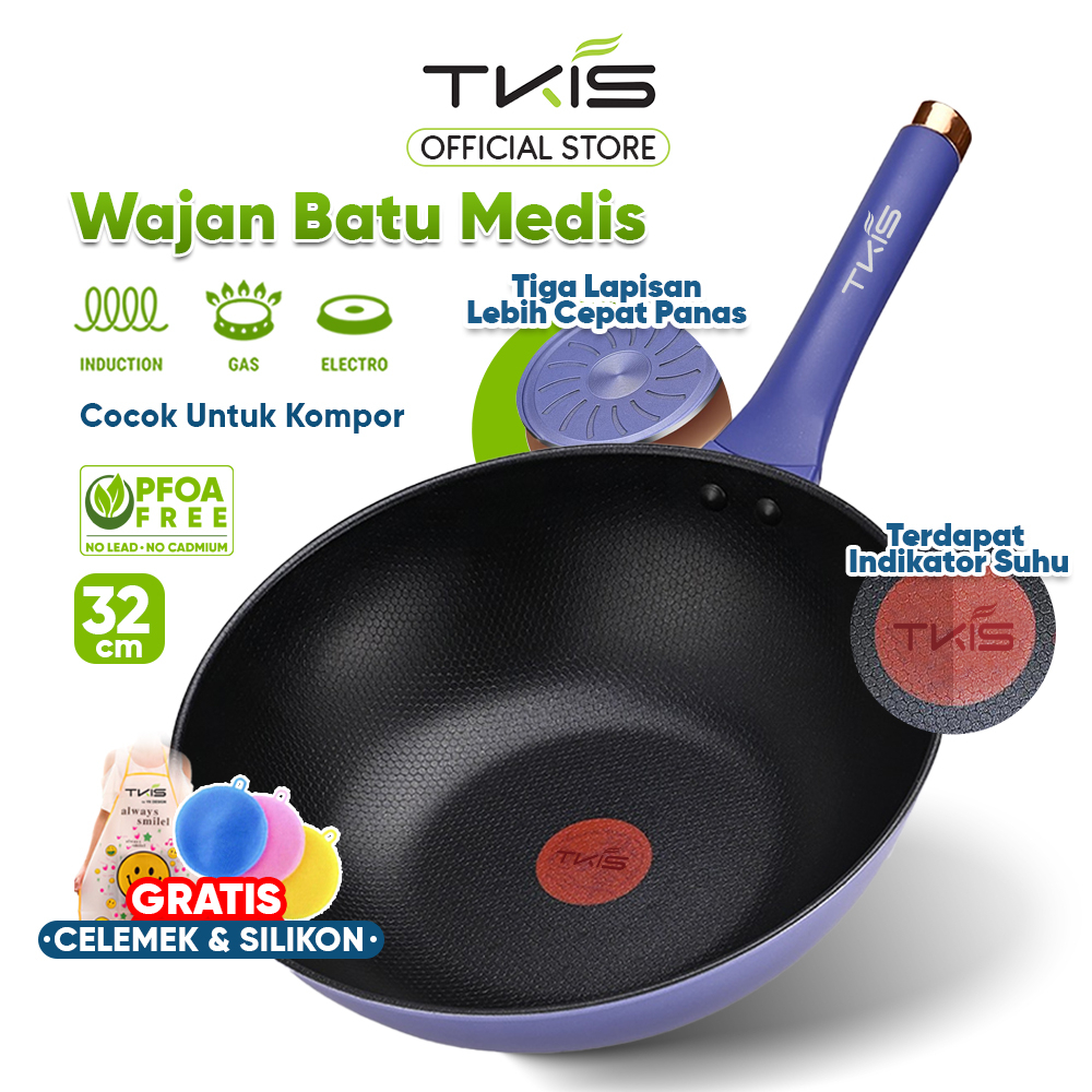 TKIS Wokpan 32cm Panci Wajan Anti Lengket Penggorengan Anti Lengket TK-853