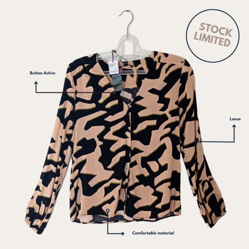 BLOUSE MOTIF/BLOUSE CASUAL/BLOUSE MUSIM PANAS MERK COMMA