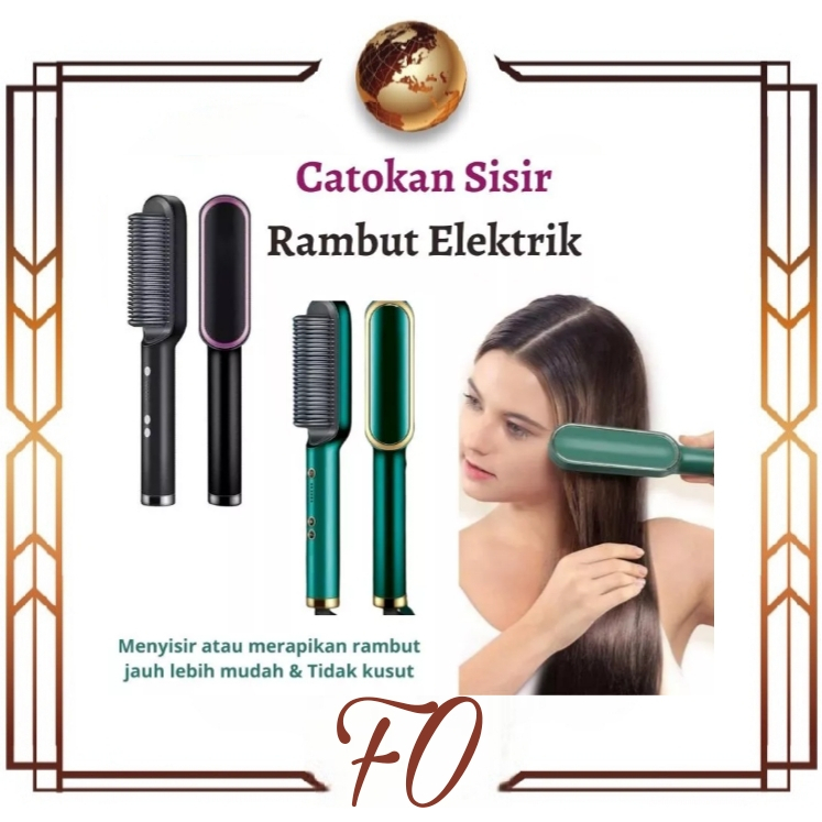 (FO) Catokan Sisir Pelurus Rambut Hair Straightener Curler 2 in 1