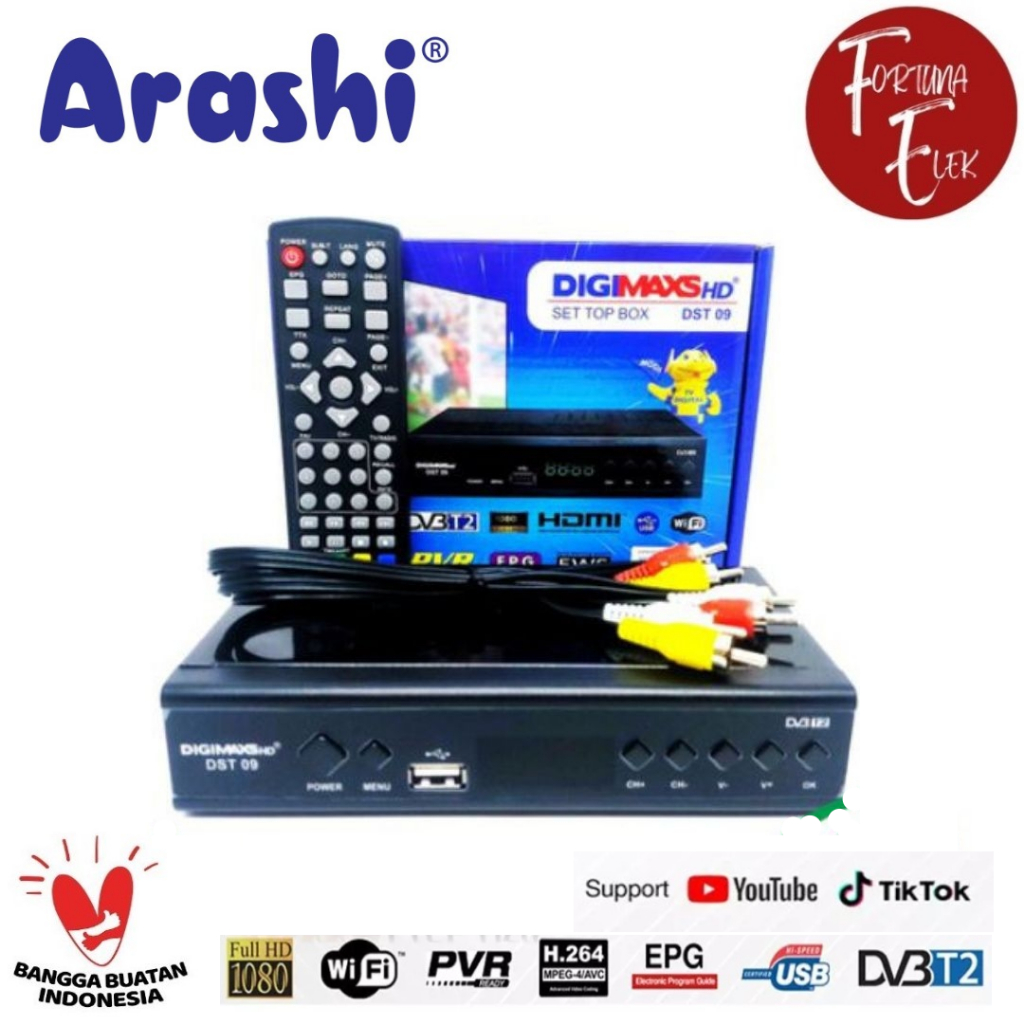 ADVANCE / LUBY / ARASHI DIGIMAXS Set Top Box STB Digital HD Crown DVB T2 01 / 02 Body Plat Besi