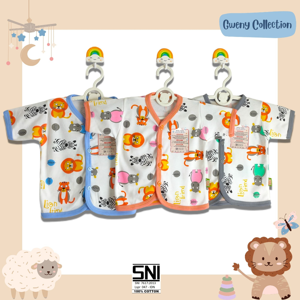 Atasan Baju Bayi / Atasan Baju anak Motif Lion Friends Baby Glow