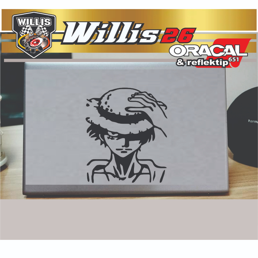 

stiker laptop luffy one piece custom cutting stiker