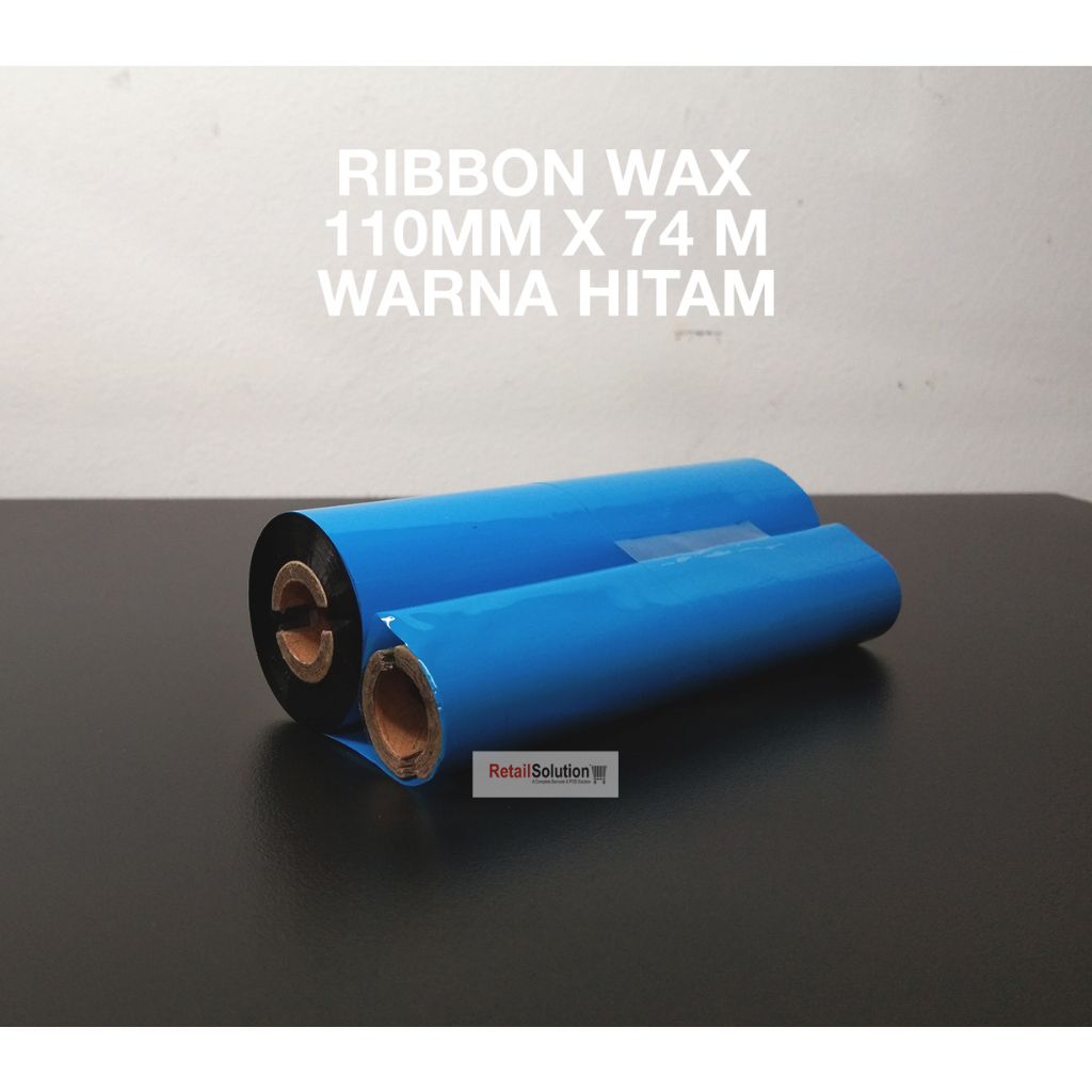 Ribbon Printer Label Barcode Wax ukuran 110mm x 74m / 110x74 mm