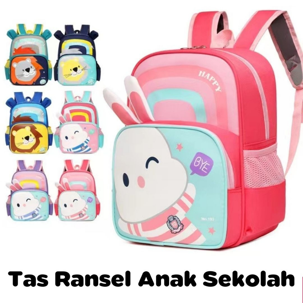 [MONA] Tas Ransel Anak Sekolah Gambar Karakter Hewan Lucu BUat Paud dan TK Kualitas Import Premium -M0240