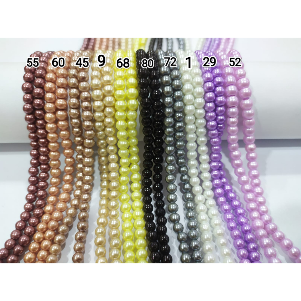 Mutiara sintetis / Mutsin 5mm warna [1/2]. per 20 strings [Grosir]