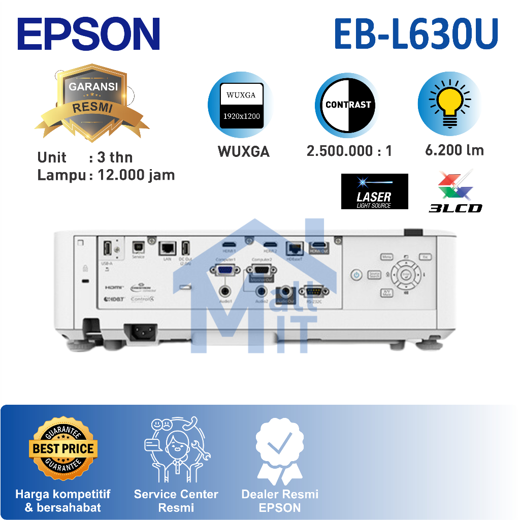 ( Packing Kayu ) Proyektor Laser EPSON EB-L630U EB L630U L630 U WUXGA 6200 LUMENS ORI