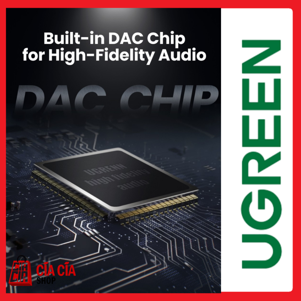 UGREEN Converter Audio Type C To Aux Jack 3.5mm Adapter Audio USB C DAC 80154