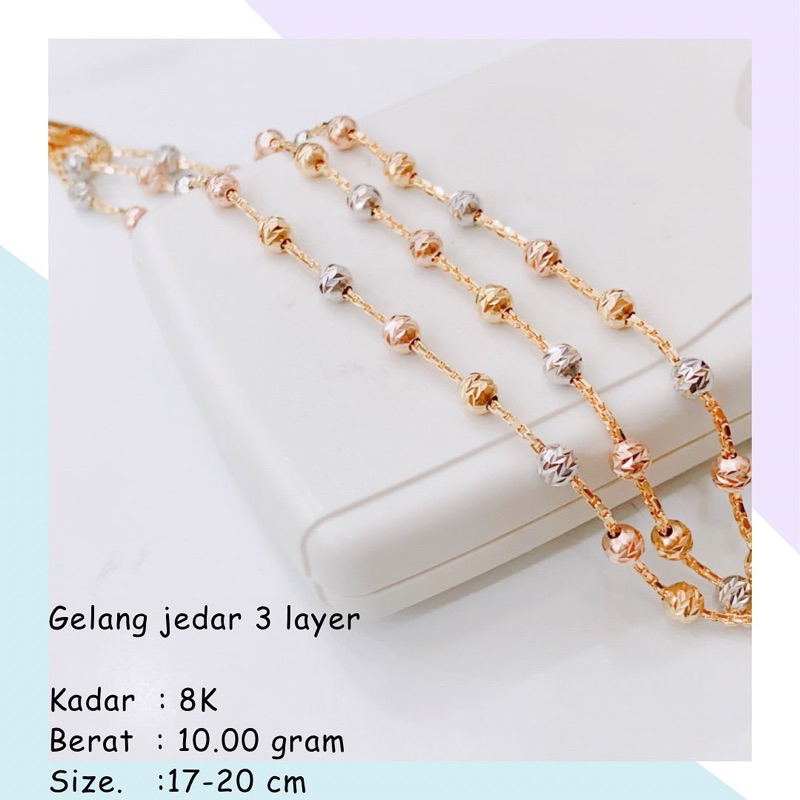 GELANG JEDAR 3 LAYER 10.00gr 8K