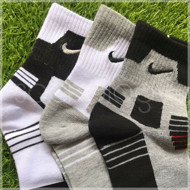 (Min. 3pcs @27.500) Kaos kaki sport nike bordir tebal 3/4 atas mata kaki kualitas premium