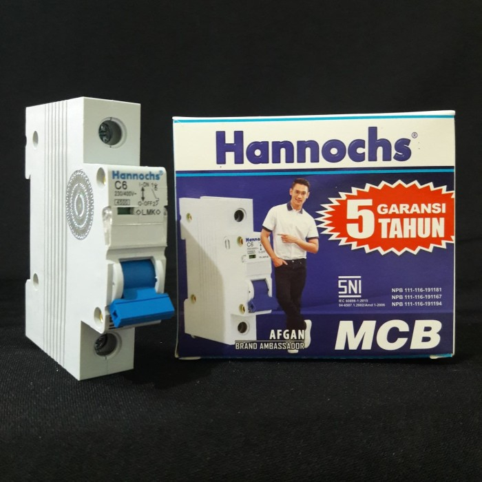 MCB Hannochs 4A,6A &amp; 10A 1Phase Bergaransi