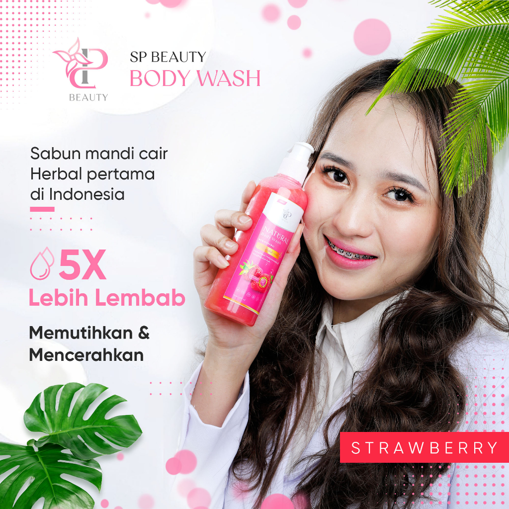 Sp Beauty Body Wash sabun cair herbal. Extra strawberry 500ml vitamin C. A &amp; Collagen. - Sabun mandi cair pemutih badan sabun cair pemutih .sabun cair herbal strawberry