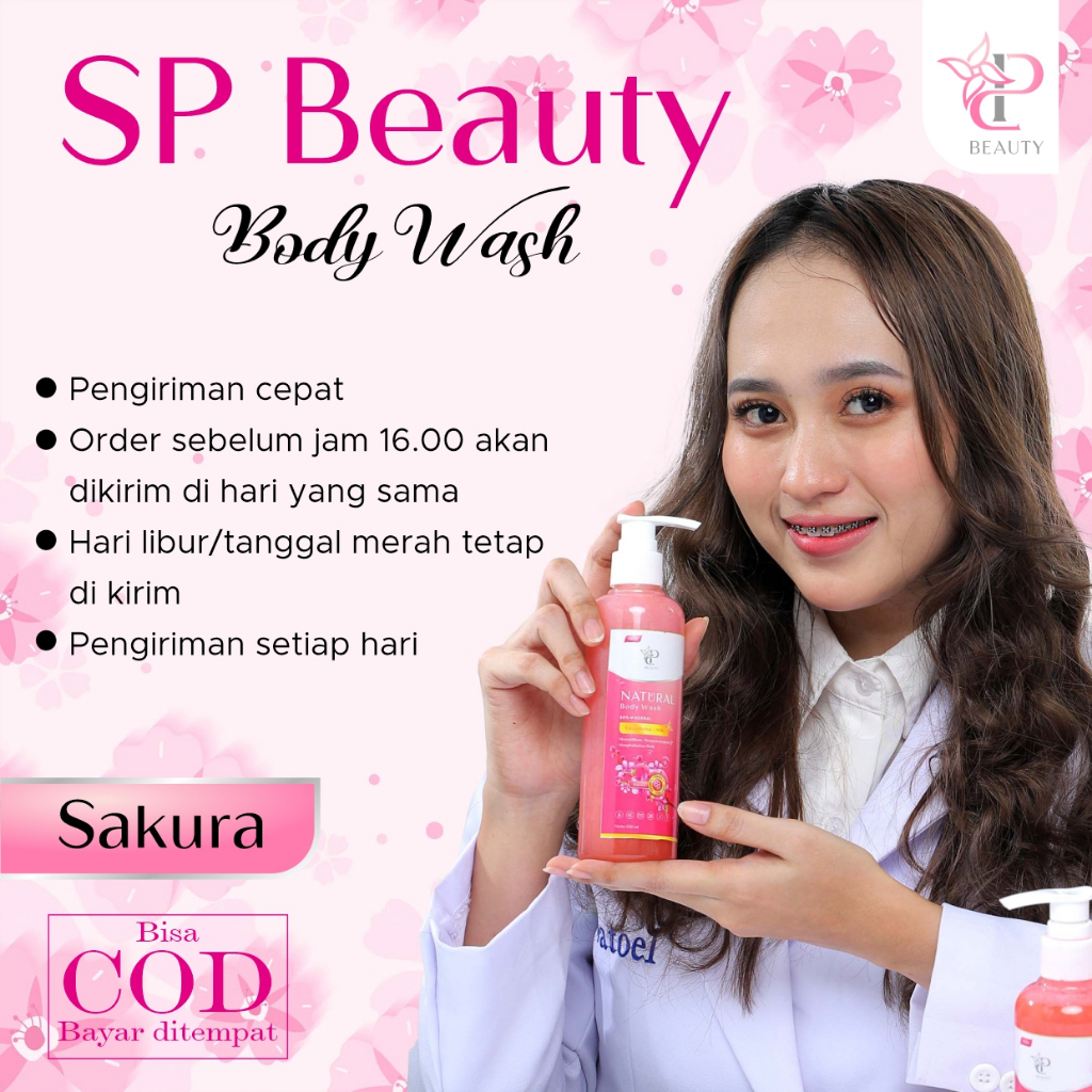 Sp Beauty Body Wash sabun cair herbal. Extra sakura 1000ml vitamin C. A &amp; Collagen. - Sabun mandi cair pemutih badan sabun cair pemutih .sabun cair herbal sakura