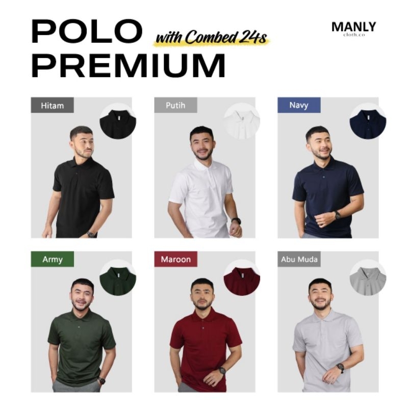 MANLY Kaos Kerah Premium Polo Shirt Pria