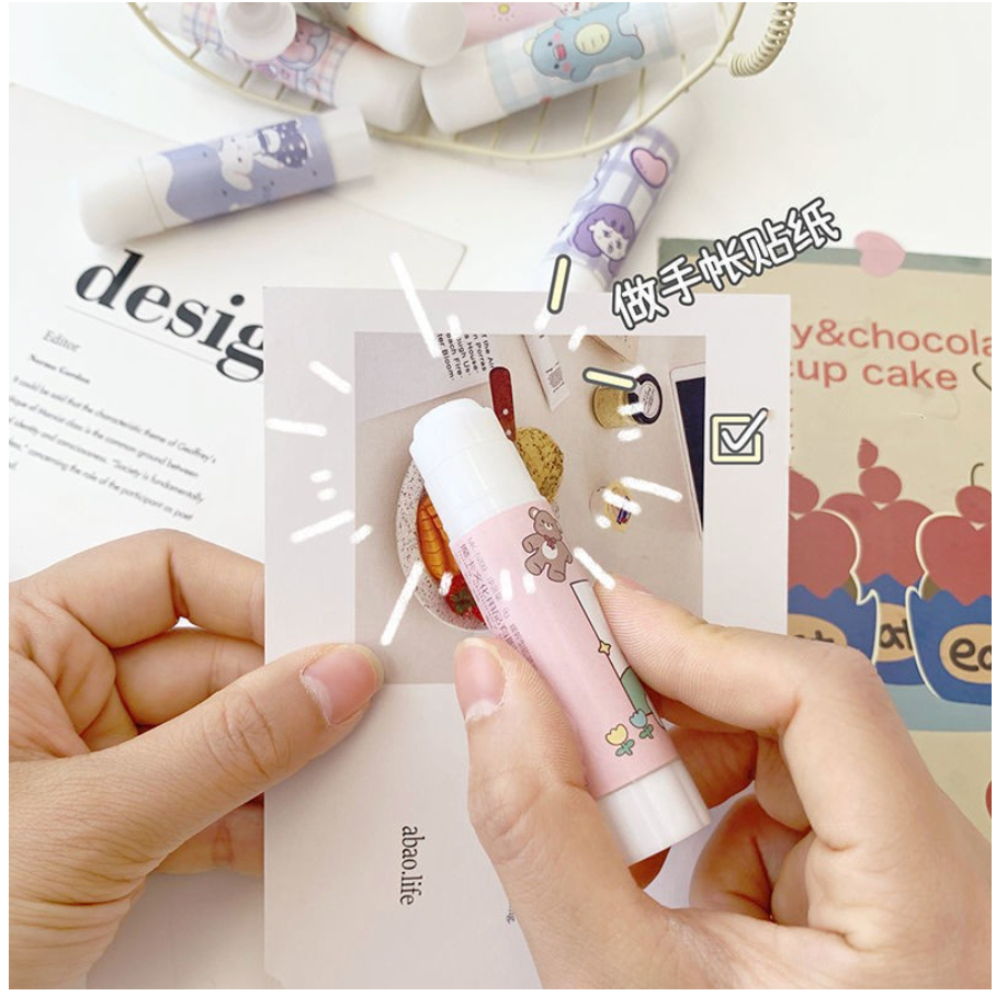 【GOGOMART】Glue Stick Fancy / Lem Kertas Perekat Bentuk Batang Untuk Sekolah Kantor