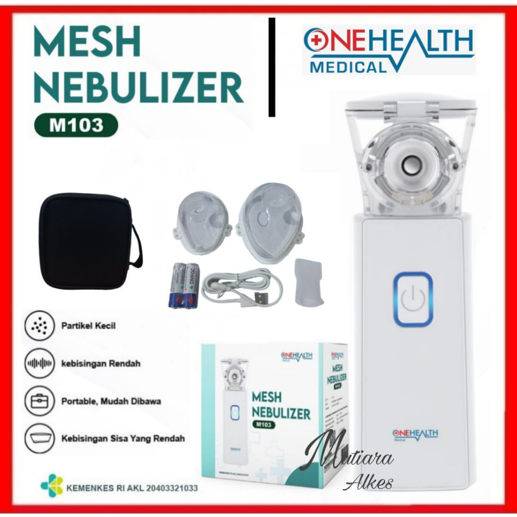 MESH Nebulizer ONEHEALTH M103 Portable / Alat Uap Bantu Pernafasan Asma