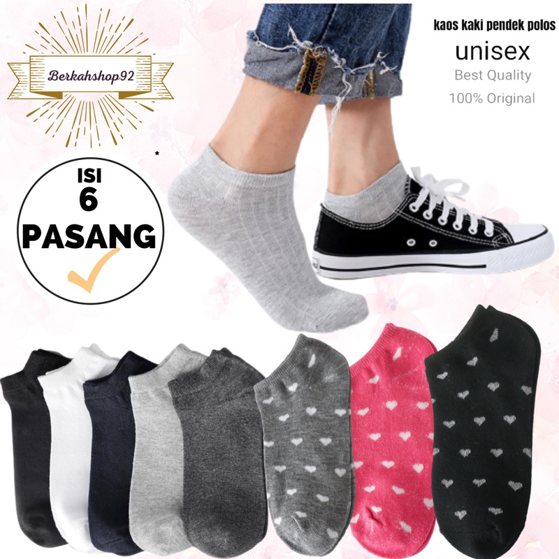 PROMO 6 PASANG KAOS KAKI PENDEK MATA KAKI DEWASA PRIA WANITA