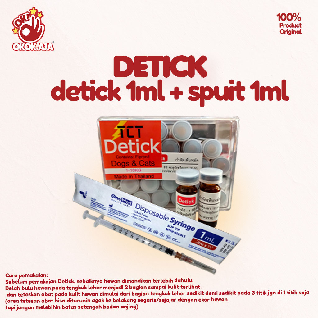 Detick Obat kutu Kucing dan Anjing + pipet tetes/spuit