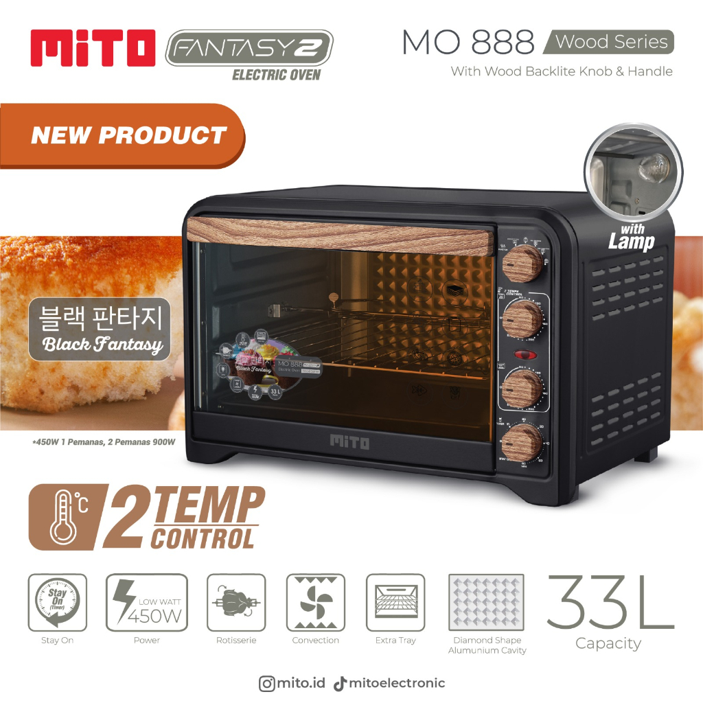 Oven listrik MITO Fantasy 2  33L MO 888 - MO888 33 Liter Fantasy2  (KHUSUS EXPEDISI)