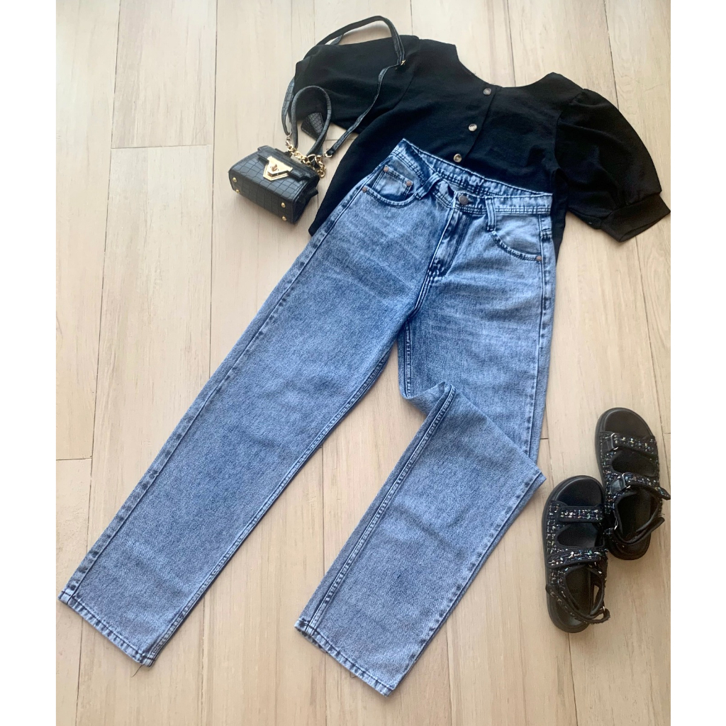 FWR - MANDA LOOSE DENIM HIGHWAIST JEANS SNOW BLUE