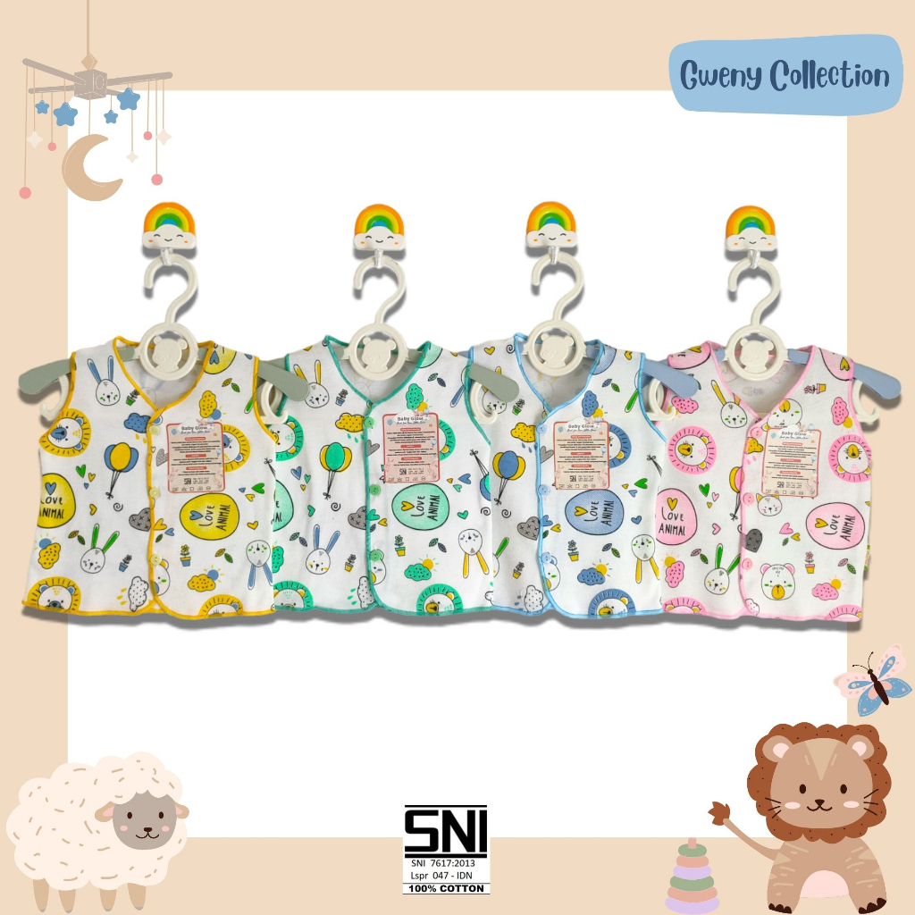 Atasan Baju Bayi / Atasan Baju Anak Motif Love Animal Baby Glow