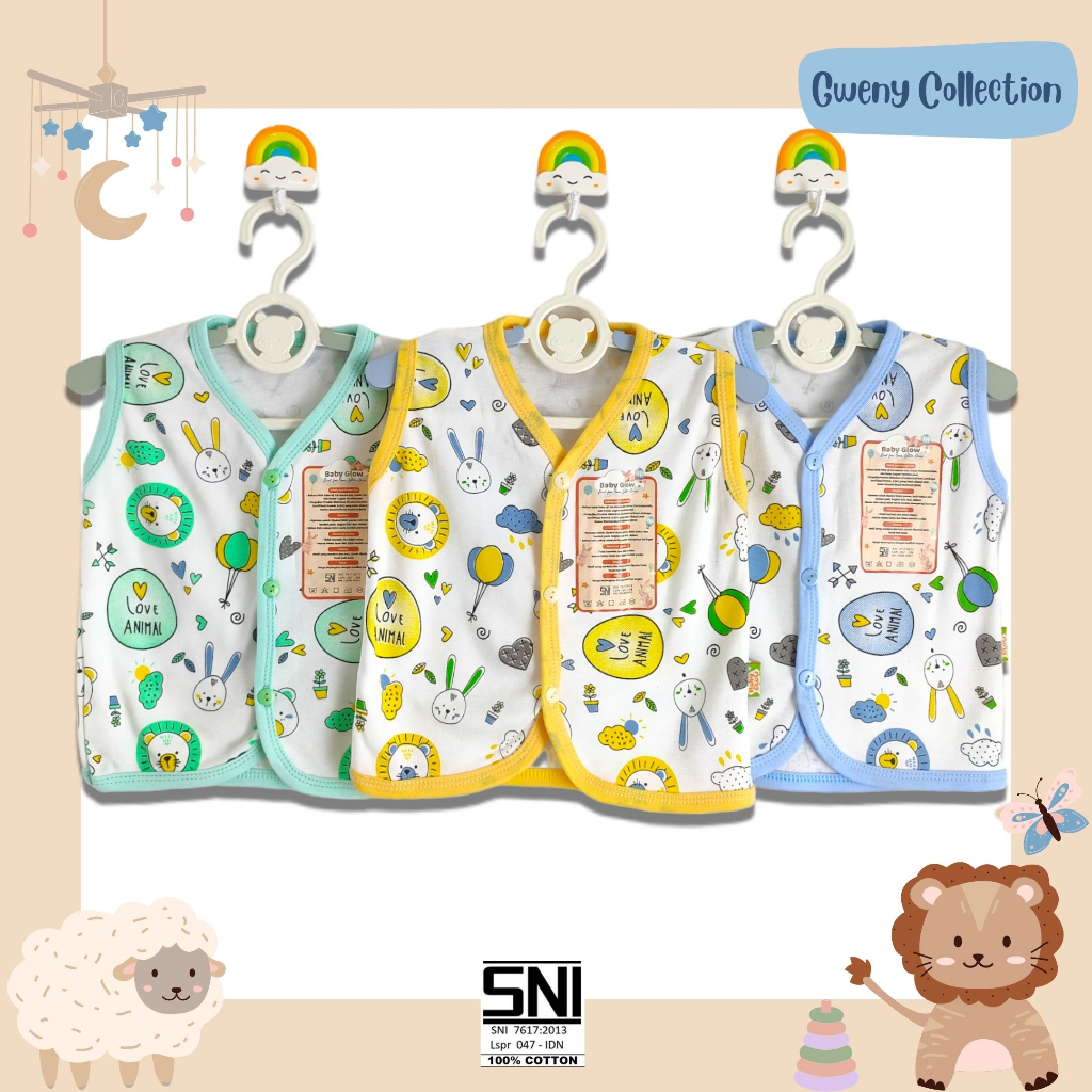 Atasan Baju Bayi / Atasan Baju Anak Motif Love Animal Baby Glow