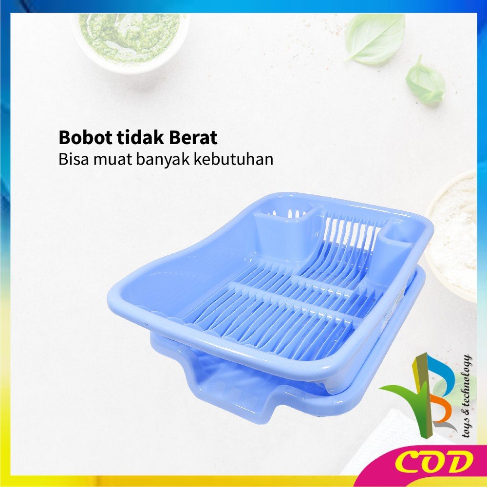 RB-C845 Rak Piring Plastik Serbaguna dengan Nampan Rak Tirisan Piring Wastafel / Rak Pengering Cuci Piring Mangkok Gelas Dish Drainer